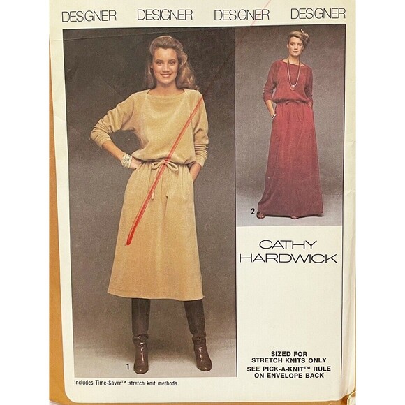 UNCUT Vintage 70s Simplicity Sewing Pattern Designer Cathy‎ Hardwick 8652 Dress - Picture 4 of 4